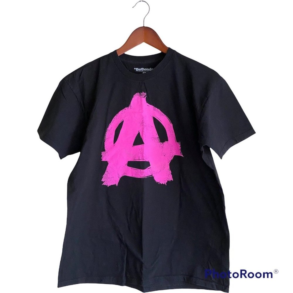 Rage 2 Black Pink Logo S/S T-Shirt Men's Size L Bethesda Cotton